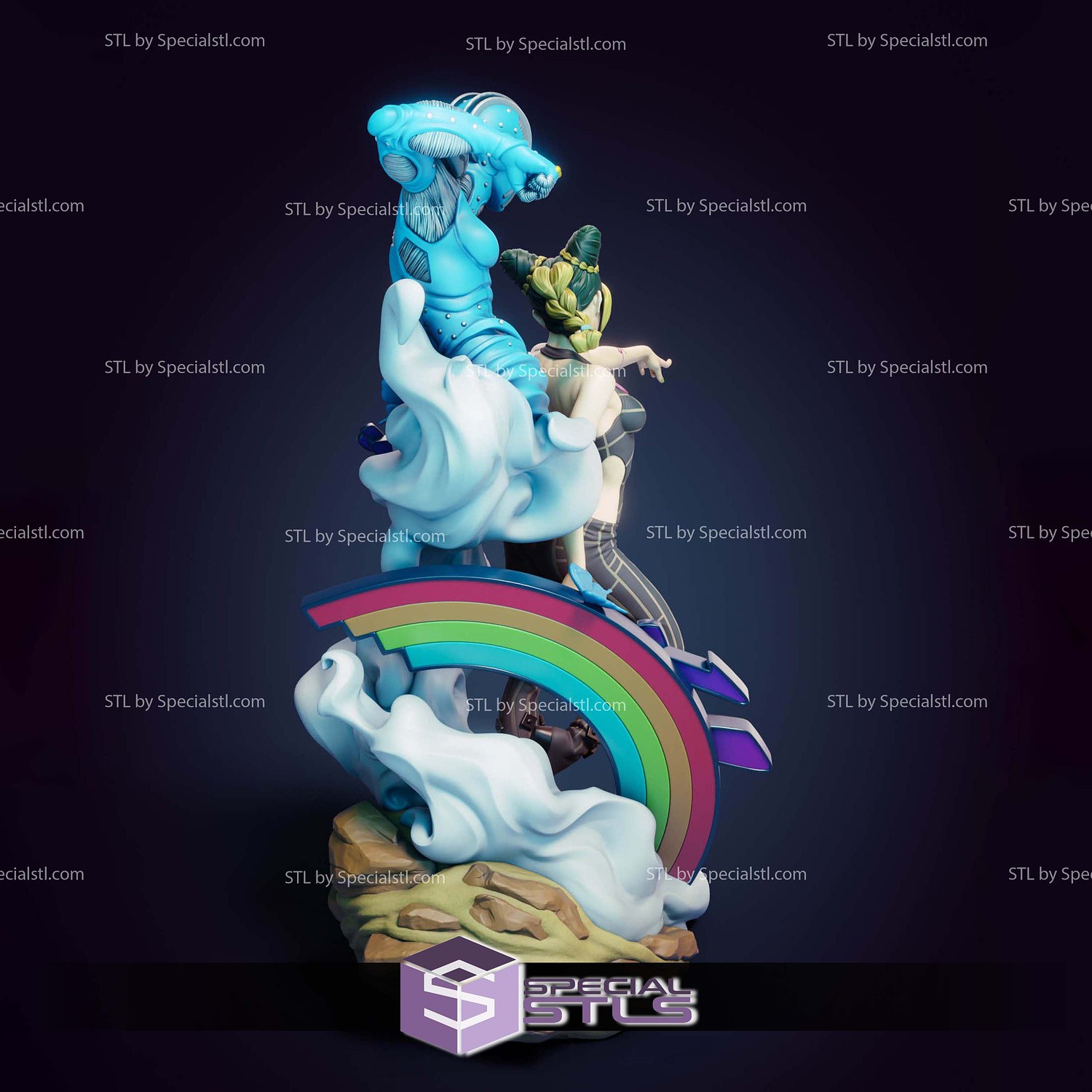 Jolyne Cujoh Diorama Digital STL Files 3D Model — view 4