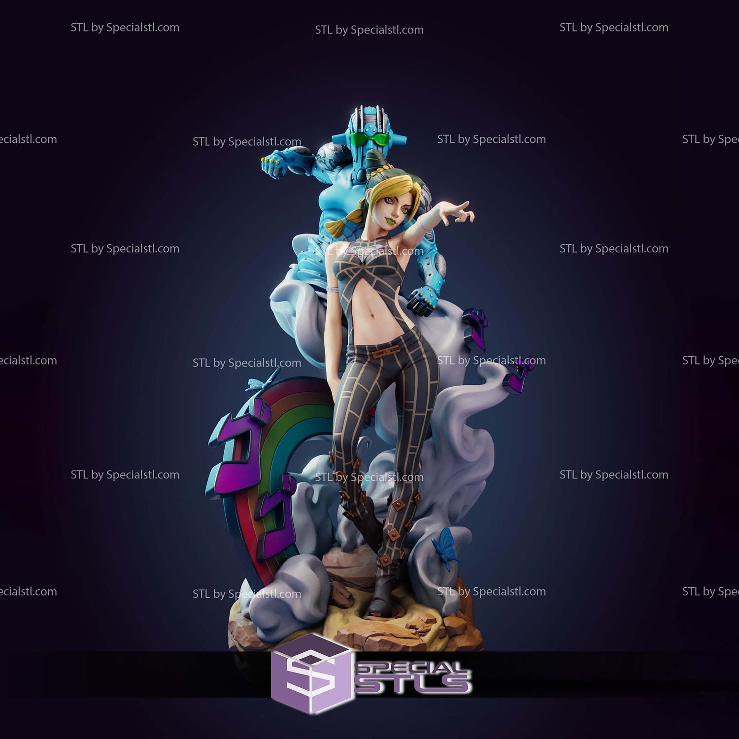 Jolyne Cujoh Diorama Digital STL Files 3D Model — view 5