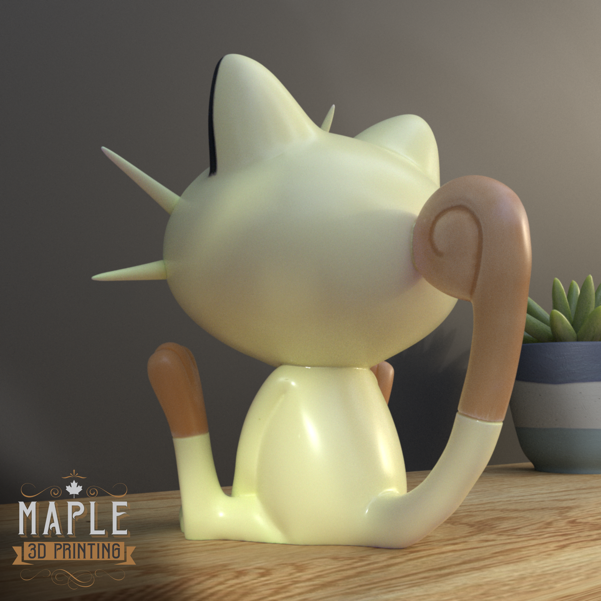 052. Meowth - Basic & Ornamental - Pokemon 3D STL Model