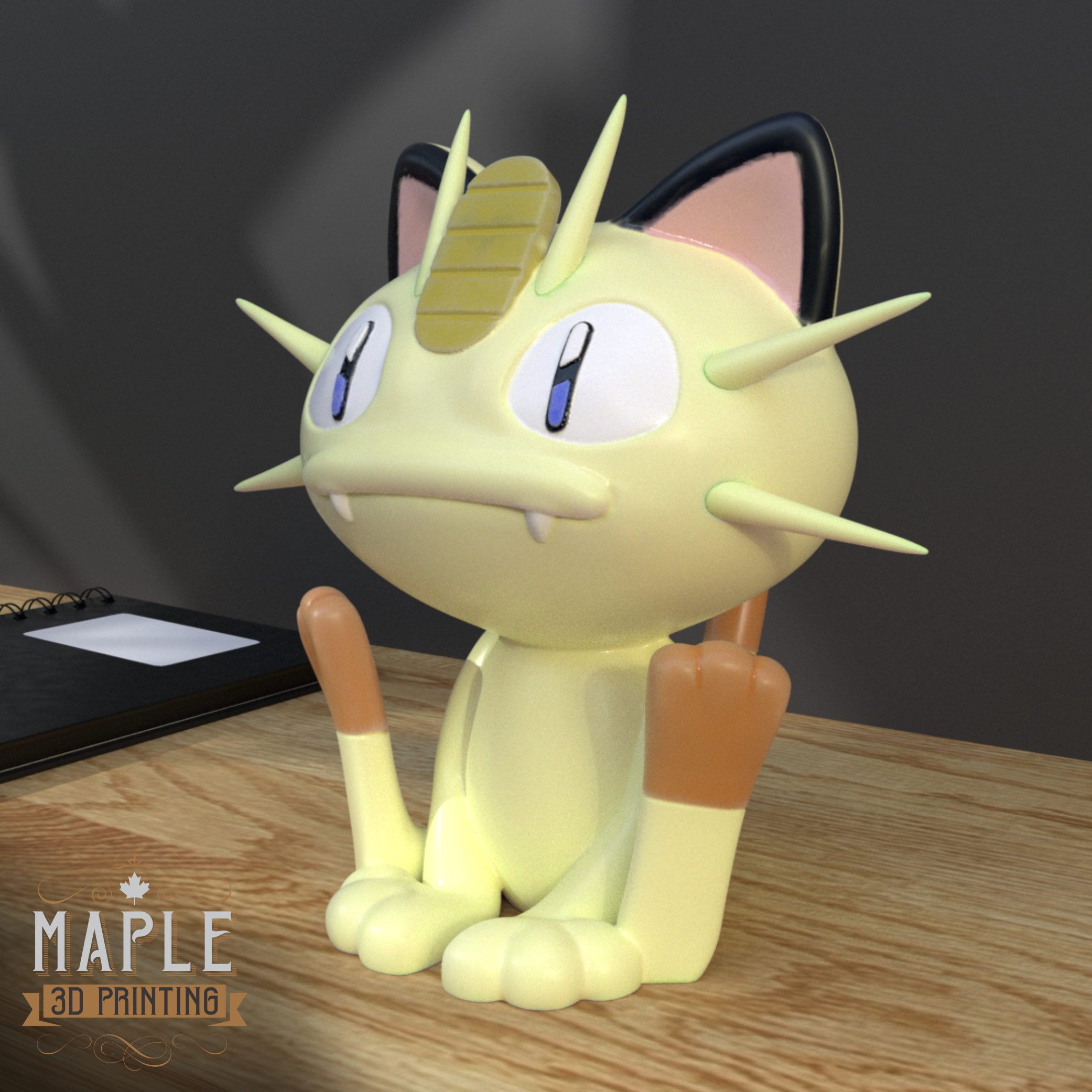 052. Meowth - Basic & Ornamental - Pokemon 3D STL Model — view 2
