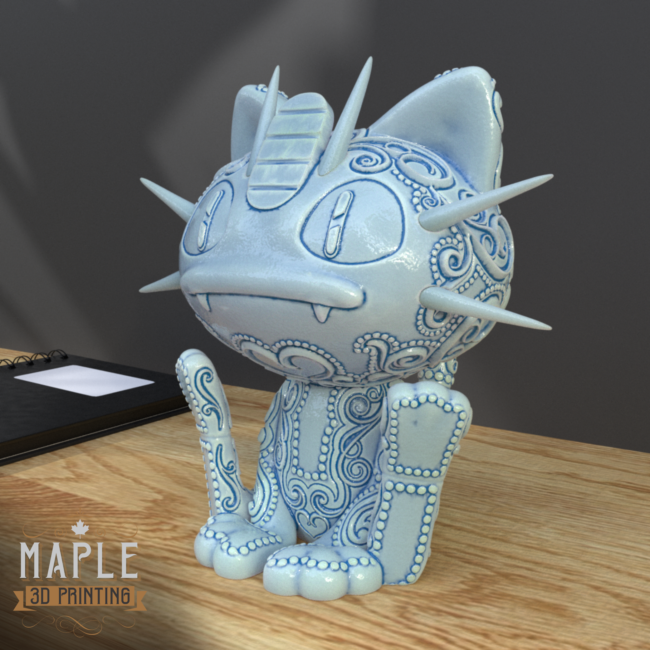 052. Meowth - Basic & Ornamental - Pokemon 3D STL Model — view 3