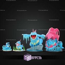 Basic Pokemon Collection Totodile Croconaw Feraligatr STL Files 3D Model