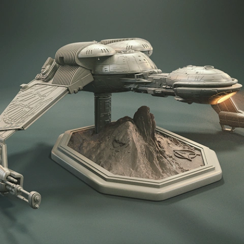 Klingon Bird-of-Prey 3D Printing Model | Assembly + Action STL Model