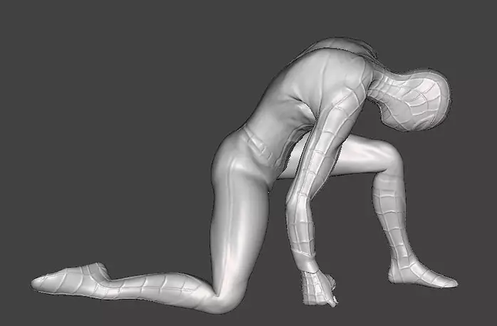Spider-Man spider - man in crouching position 3D OBJ Model