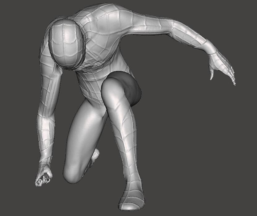 Spider-Man spider - man in crouching position 3D OBJ Model — view 2