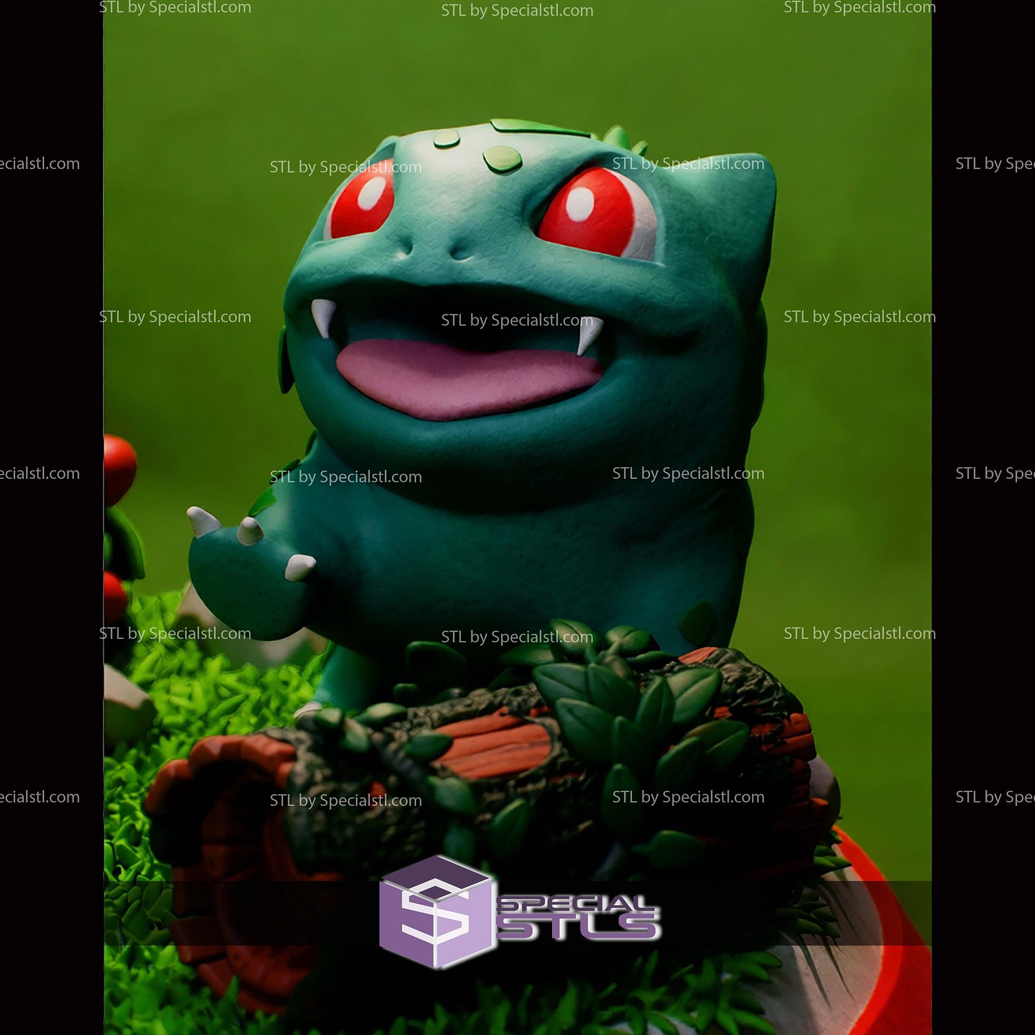 PokeGal Bulbasaur Girl Fanart STL Files 3D Model — view 5