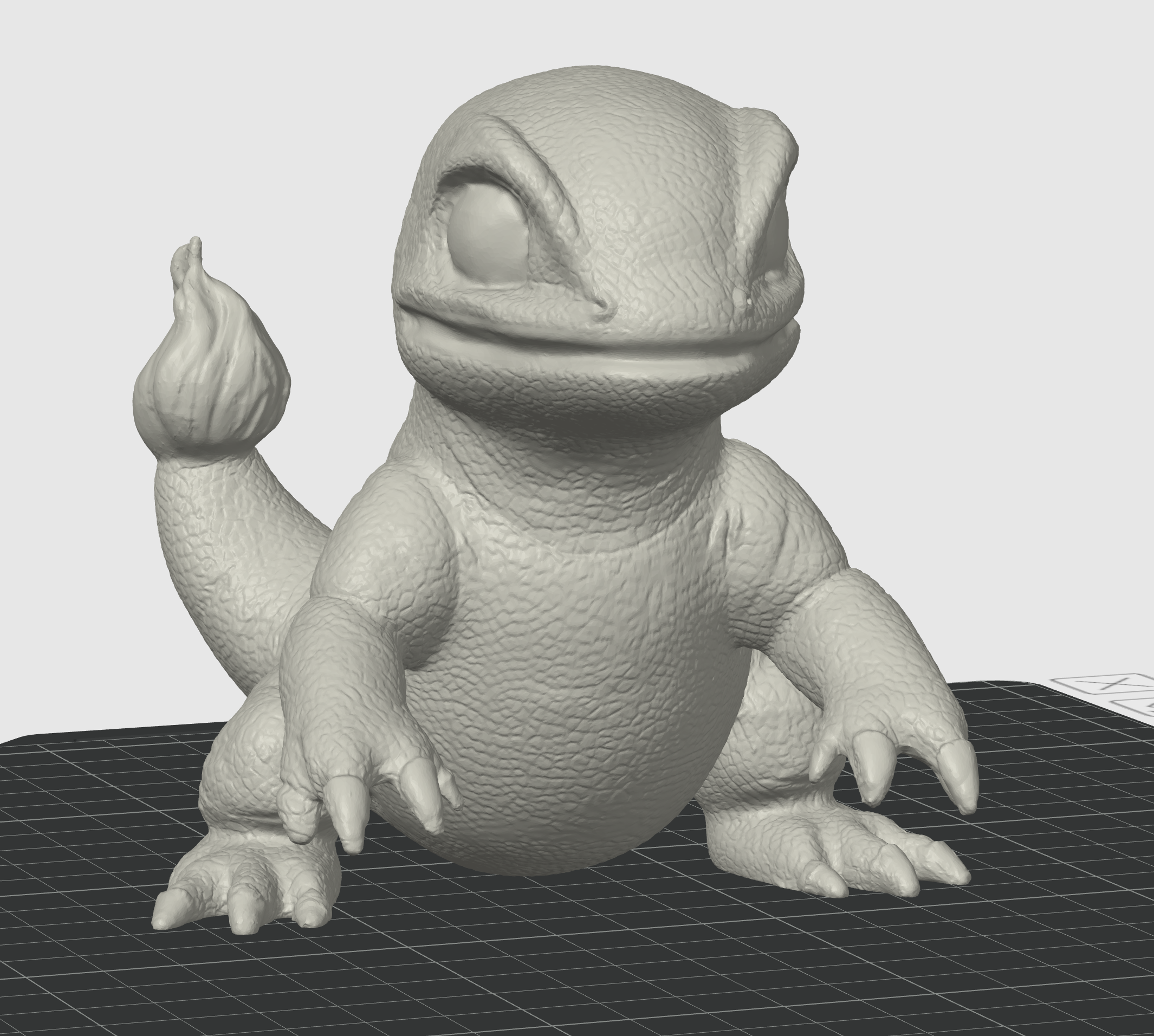 Realistic Charmander - Pokémon Figurine - No Supports 3D Print STL/3MF Model