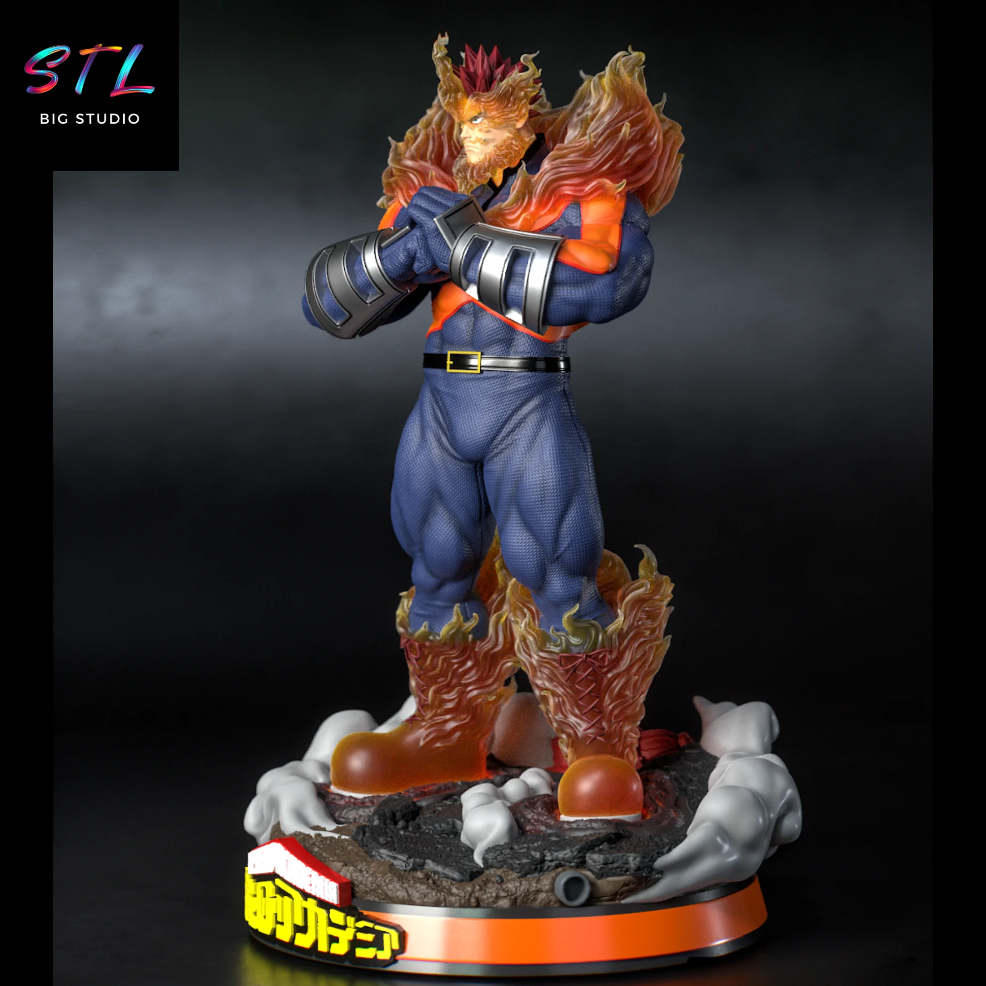 Endeavor STL | My Hero Academia | 3D Printable Figure Model — view 3