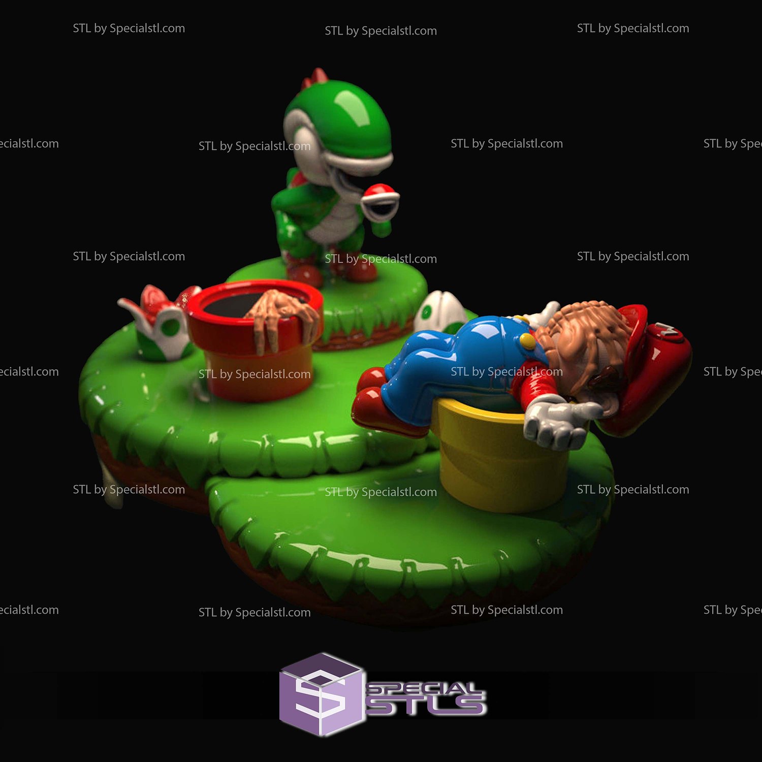Yoshi Alien Mashup Mario Alien 3D Printer Files STL Model — view 3