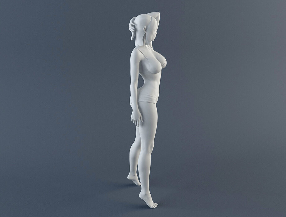 Woman 1 STL 3D ZTL Model — view 5