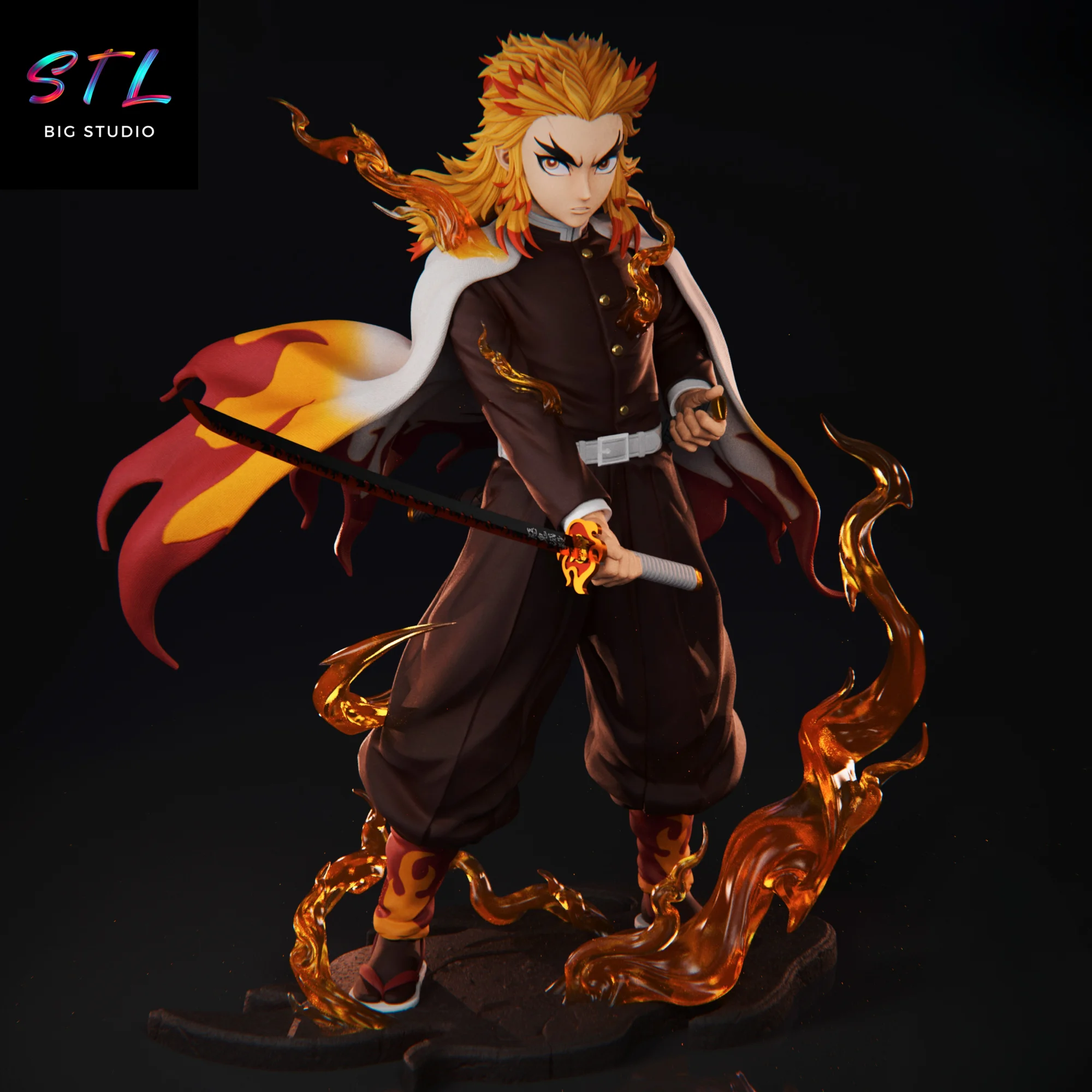 Kyojuro Rengoku STL | Kimetsu no Yaiba | 3D Printable Figure Model
