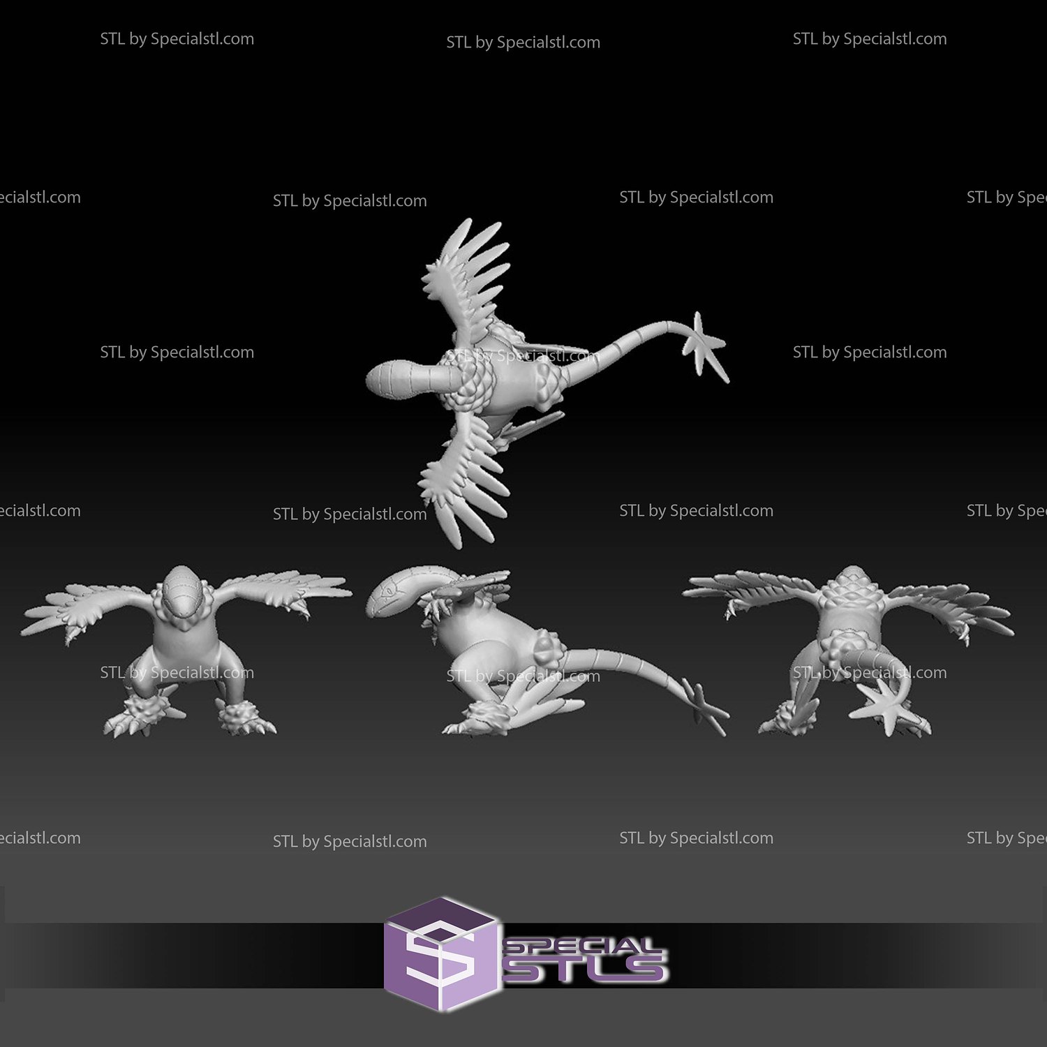 Pokemon STL Collection Archen Archeops 3D Model — view 3