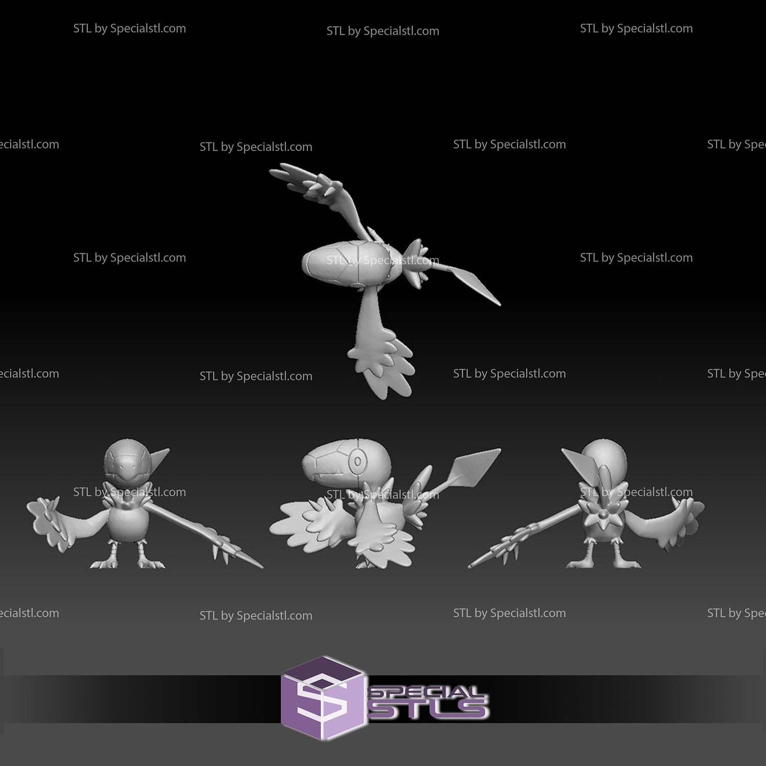Pokemon STL Collection Archen Archeops 3D Model — view 4