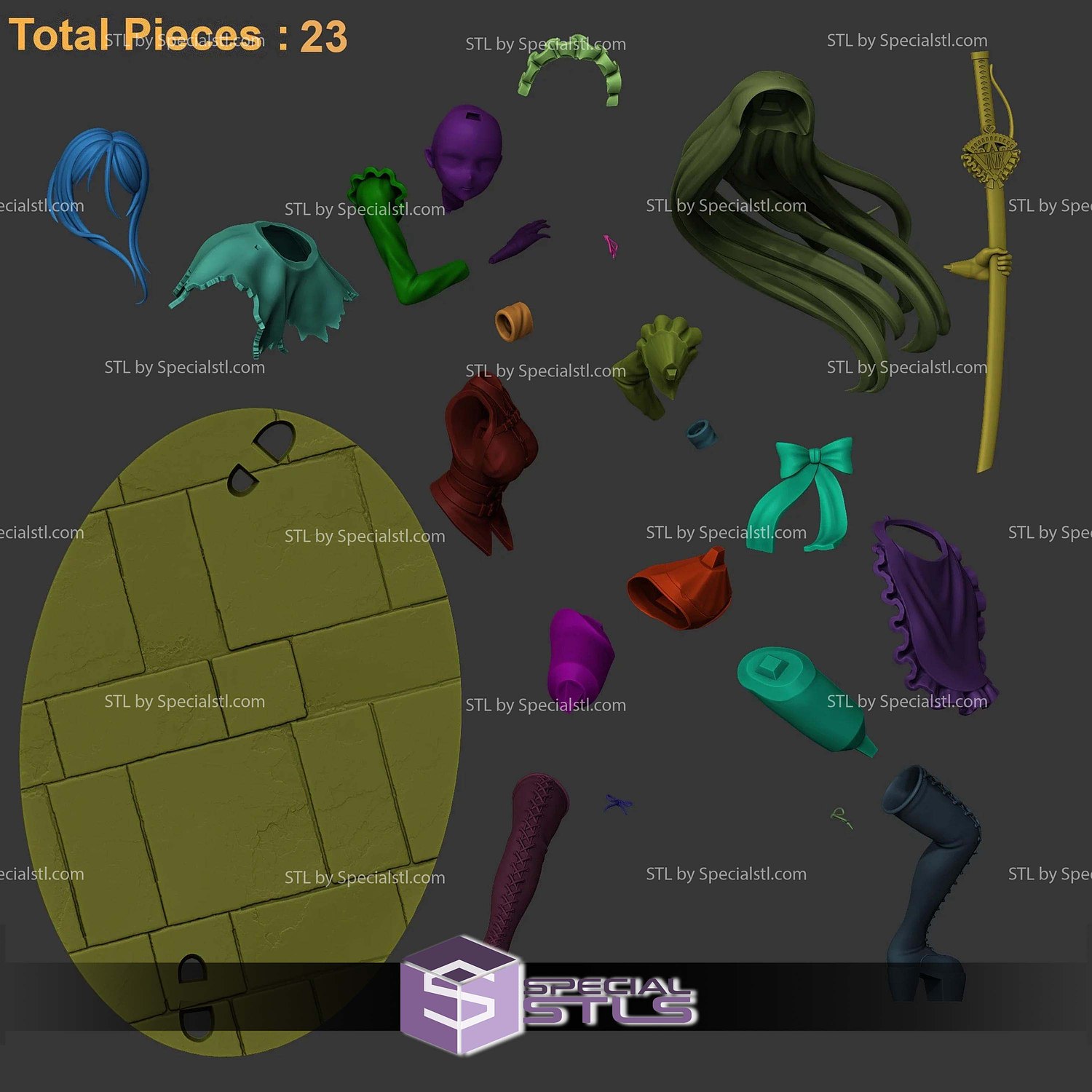 Sylpha Langlis from Anime 154mm STL Files 3D Model — view 5