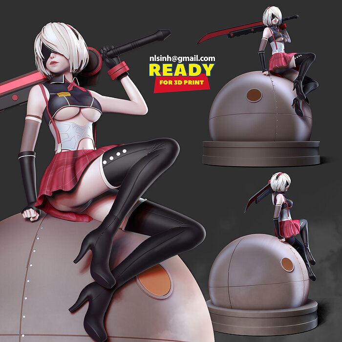 2B - Nier Automata 3D ZTL Model — view 2