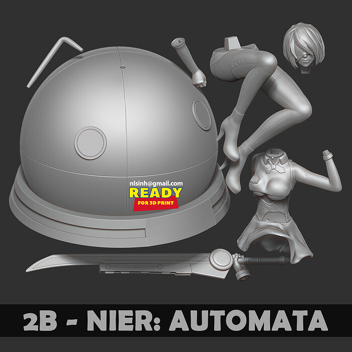 2B - Nier Automata 3D ZTL Model — view 3
