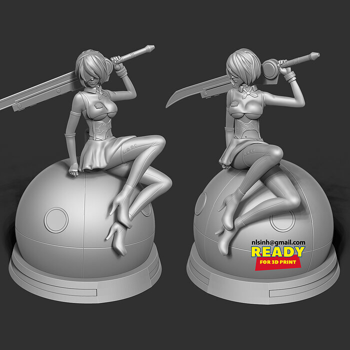 2B - Nier Automata 3D ZTL Model — view 4