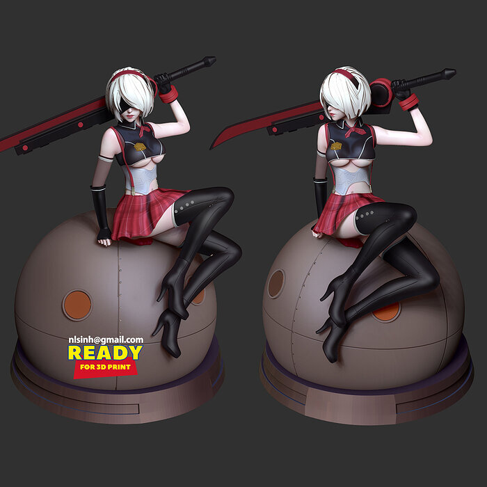 2B - Nier Automata 3D ZTL Model — view 5