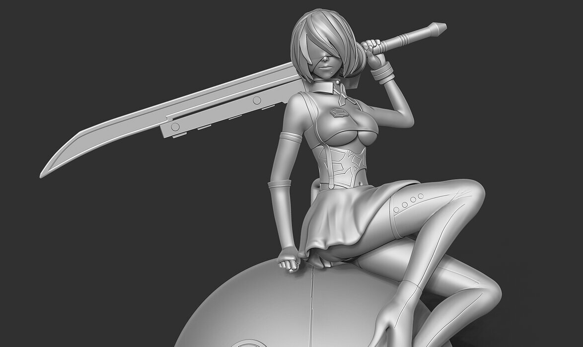 2B - Nier Automata 3D ZTL Model — view 6