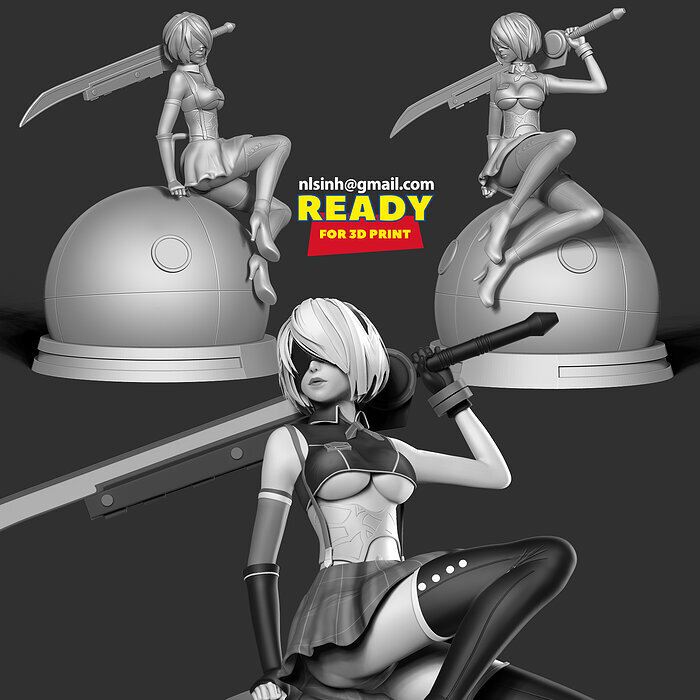 2B - Nier Automata 3D ZTL Model — view 7