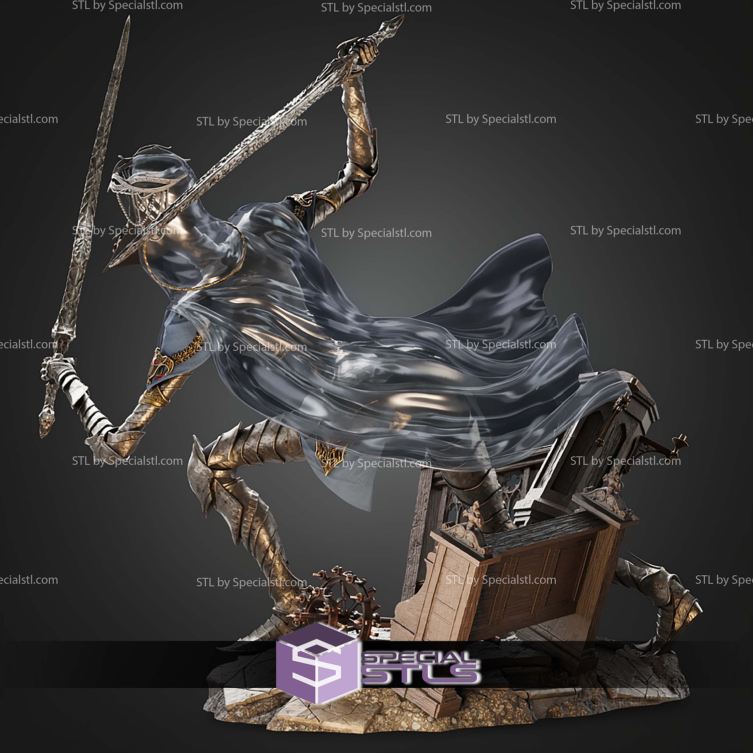 Dancer Of The Boreal Valley Dark Souls 350mm STL Files 3D Model — view 2
