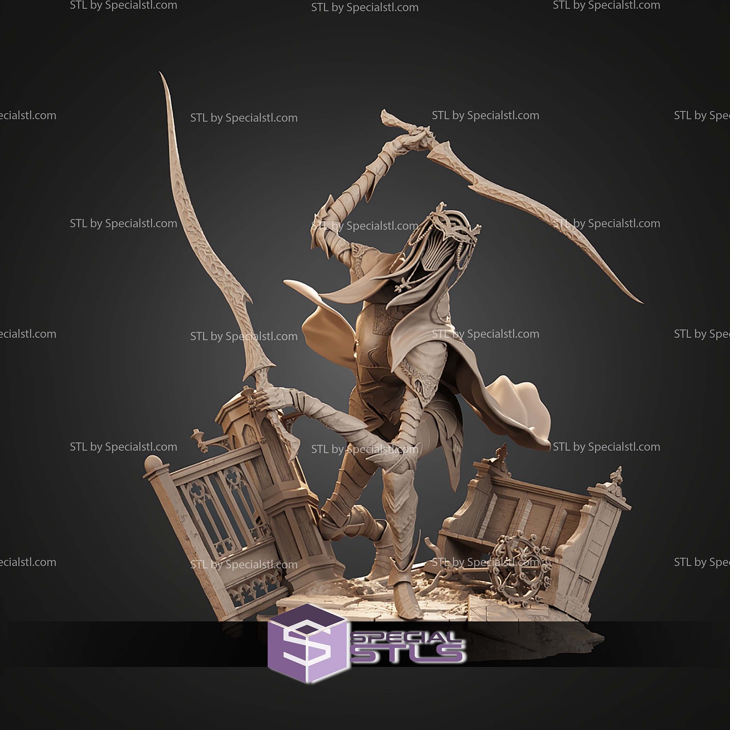 Dancer Of The Boreal Valley Dark Souls 350mm STL Files 3D Model — view 3
