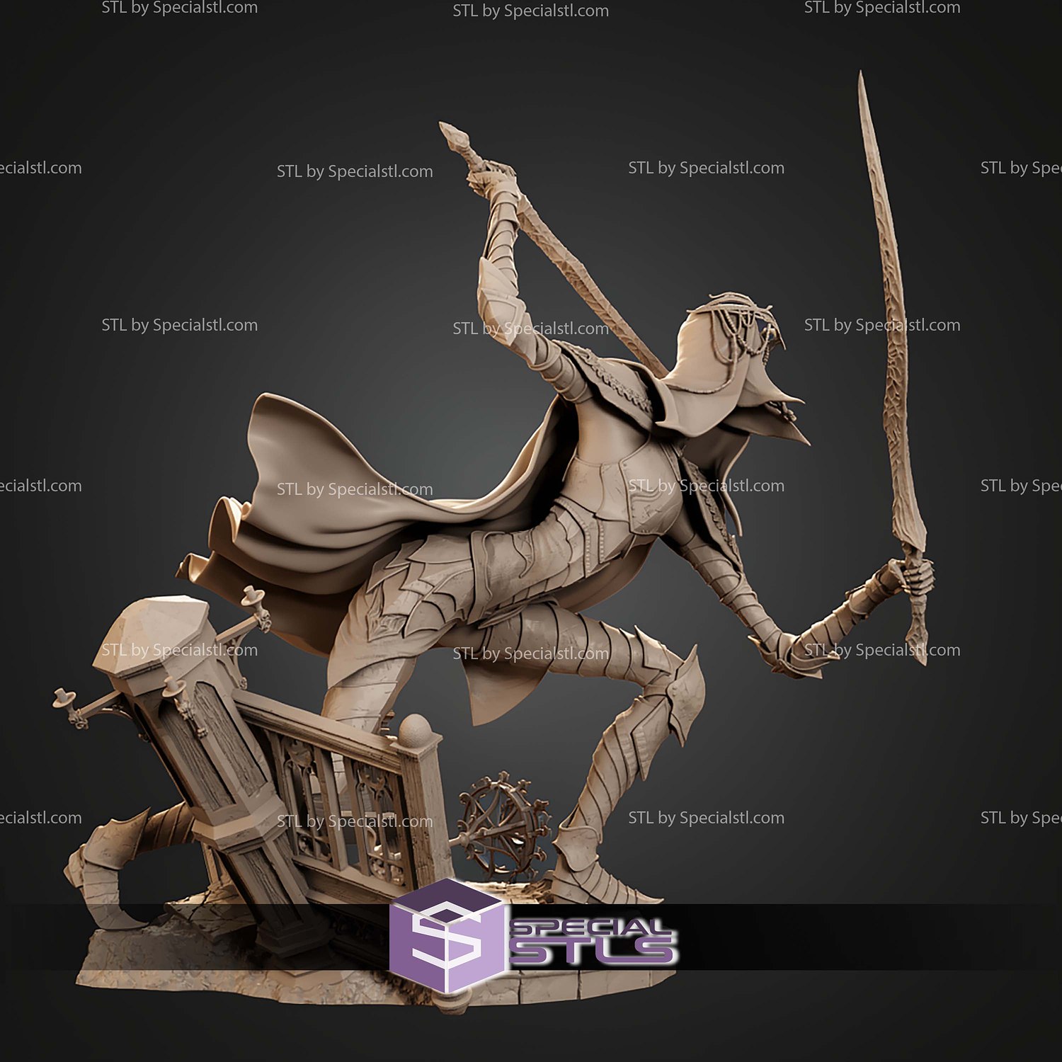Dancer Of The Boreal Valley Dark Souls 350mm STL Files 3D Model — view 4