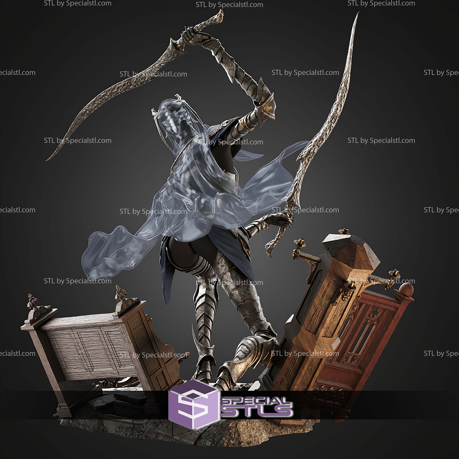 Dancer Of The Boreal Valley Dark Souls 350mm STL Files 3D Model — view 5