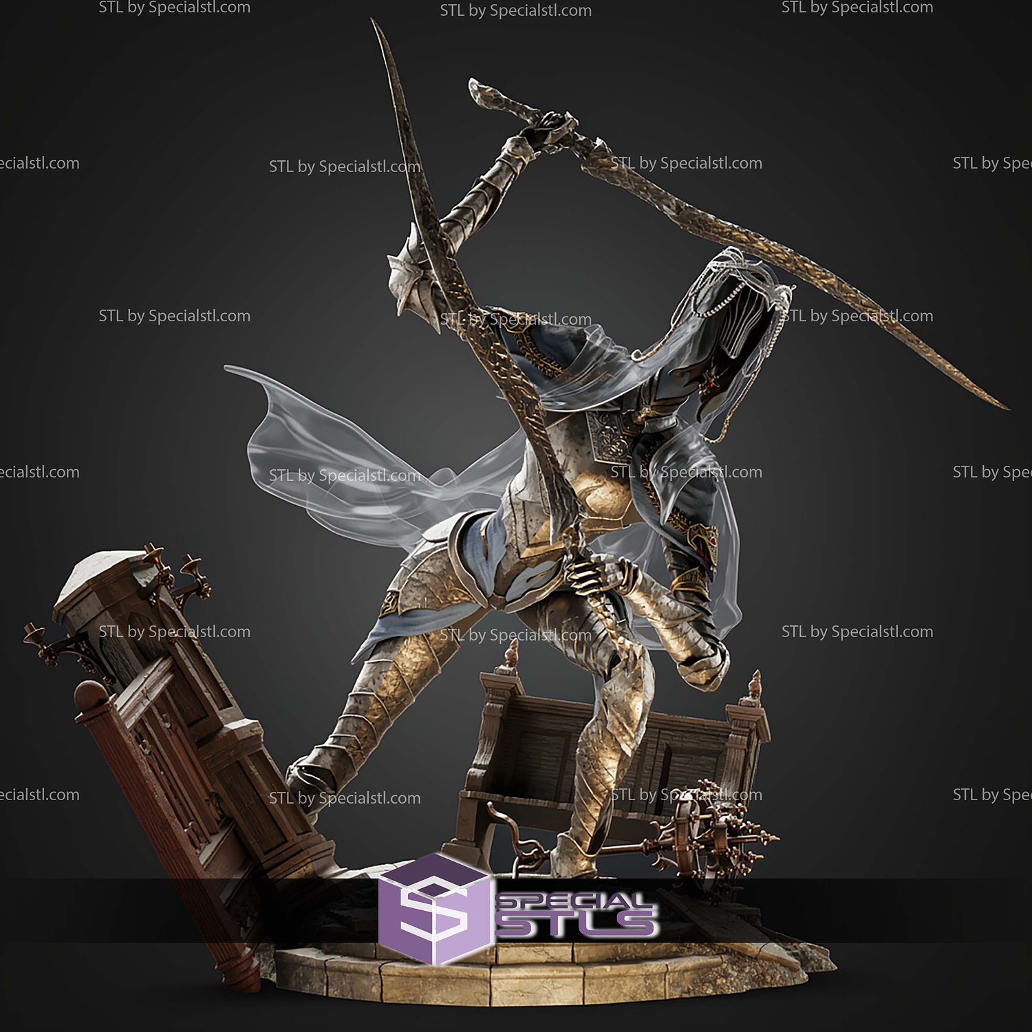 Dancer Of The Boreal Valley Dark Souls 350mm STL Files 3D Model — view 6