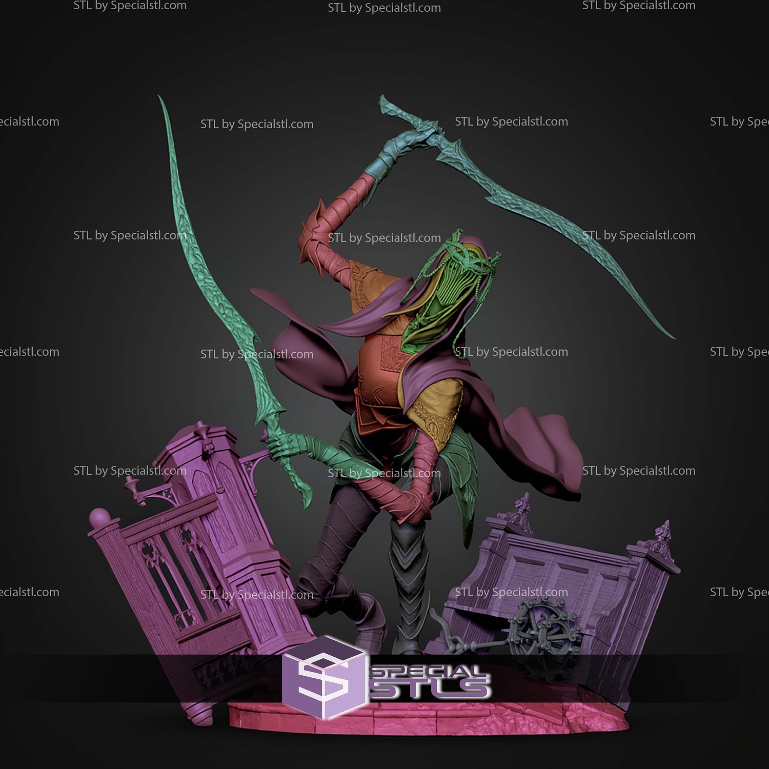 Dancer Of The Boreal Valley Dark Souls 350mm STL Files 3D Model — view 7