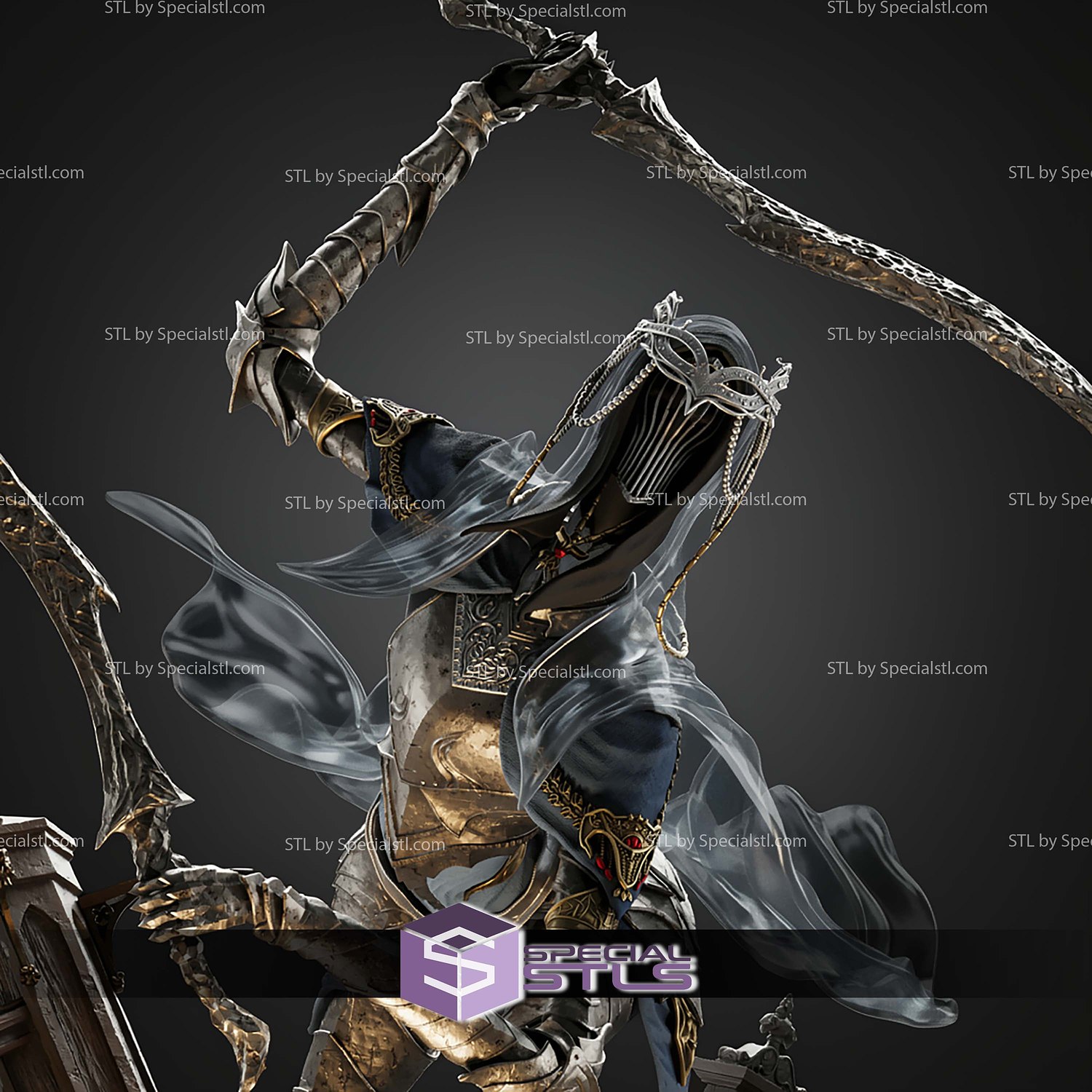 Dancer Of The Boreal Valley Dark Souls 350mm STL Files 3D Model — view 8