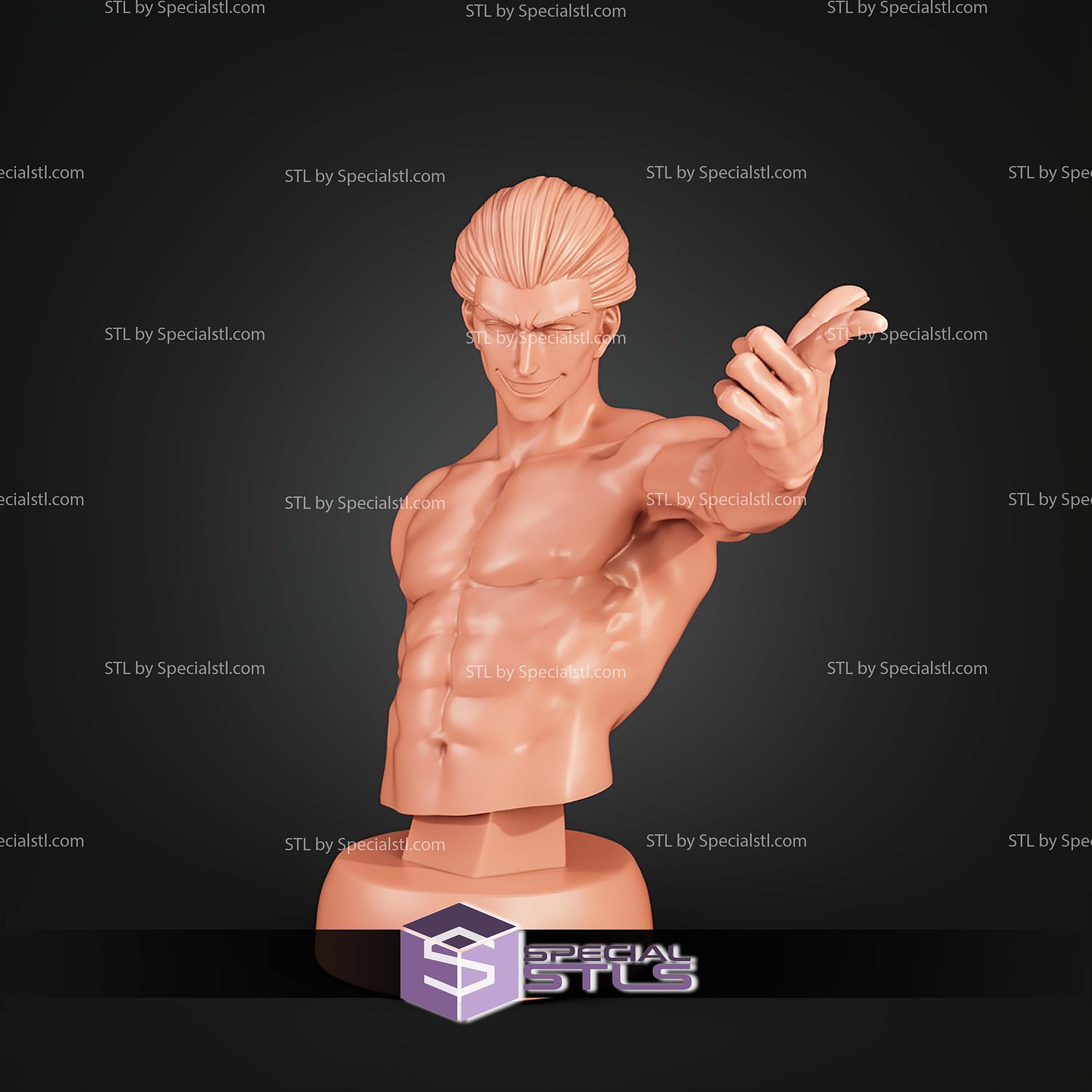 Kinji Hakari Jujutsu Kaisen Bust 117mm STL Files 3D Model — view 2