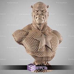 Captain America Comics Portrait Bust 3D Printer Files STL Model