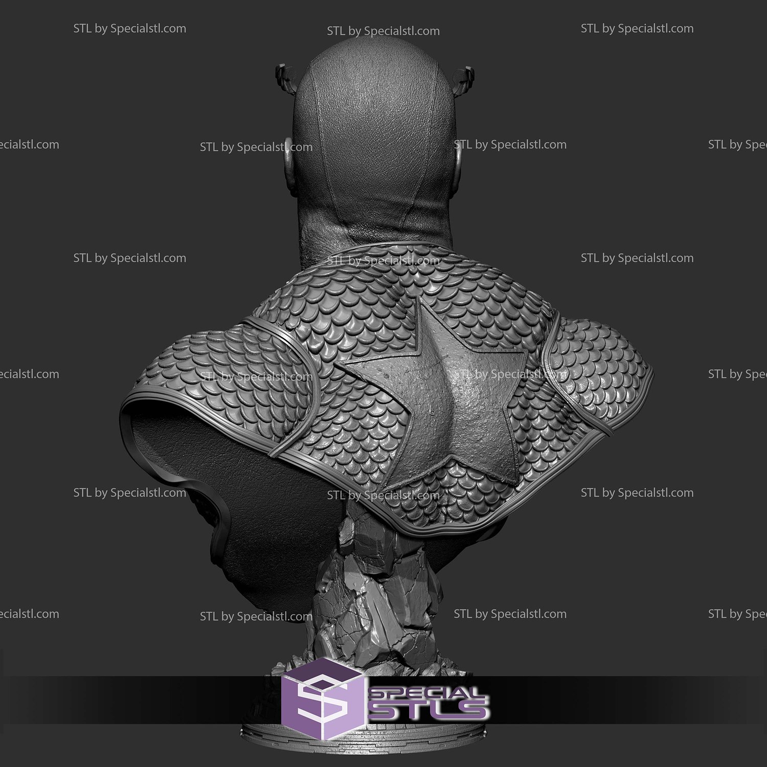 Captain America Comics Portrait Bust 3D Printer Files STL Model — view 4