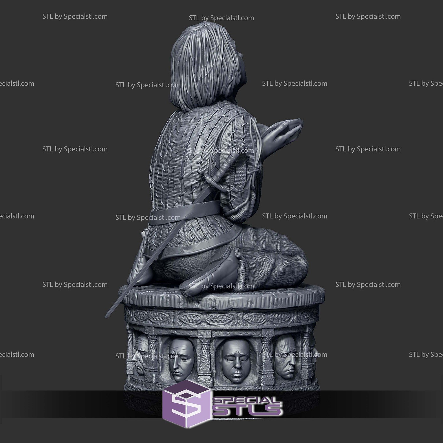 Basic STL - Arya Stark Blind 3D Model — view 5