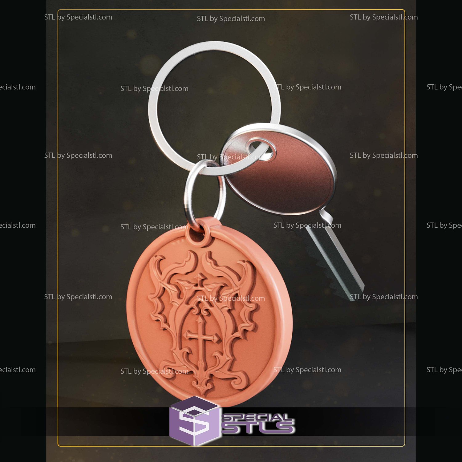 Richter Belmont Logo keychain 3D Printer Files STL Model — view 2