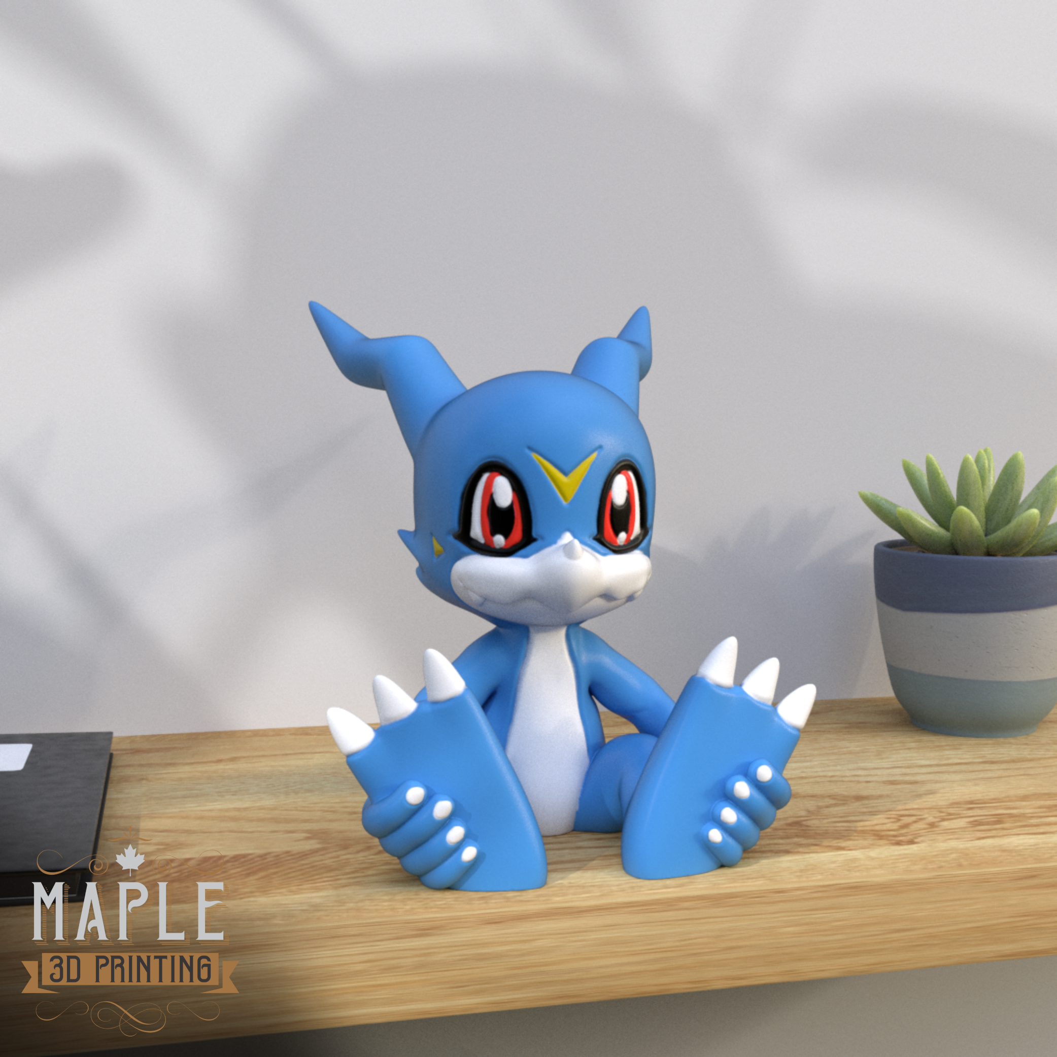 Veemon - Digimon - Supported 3D STL Model — view 2