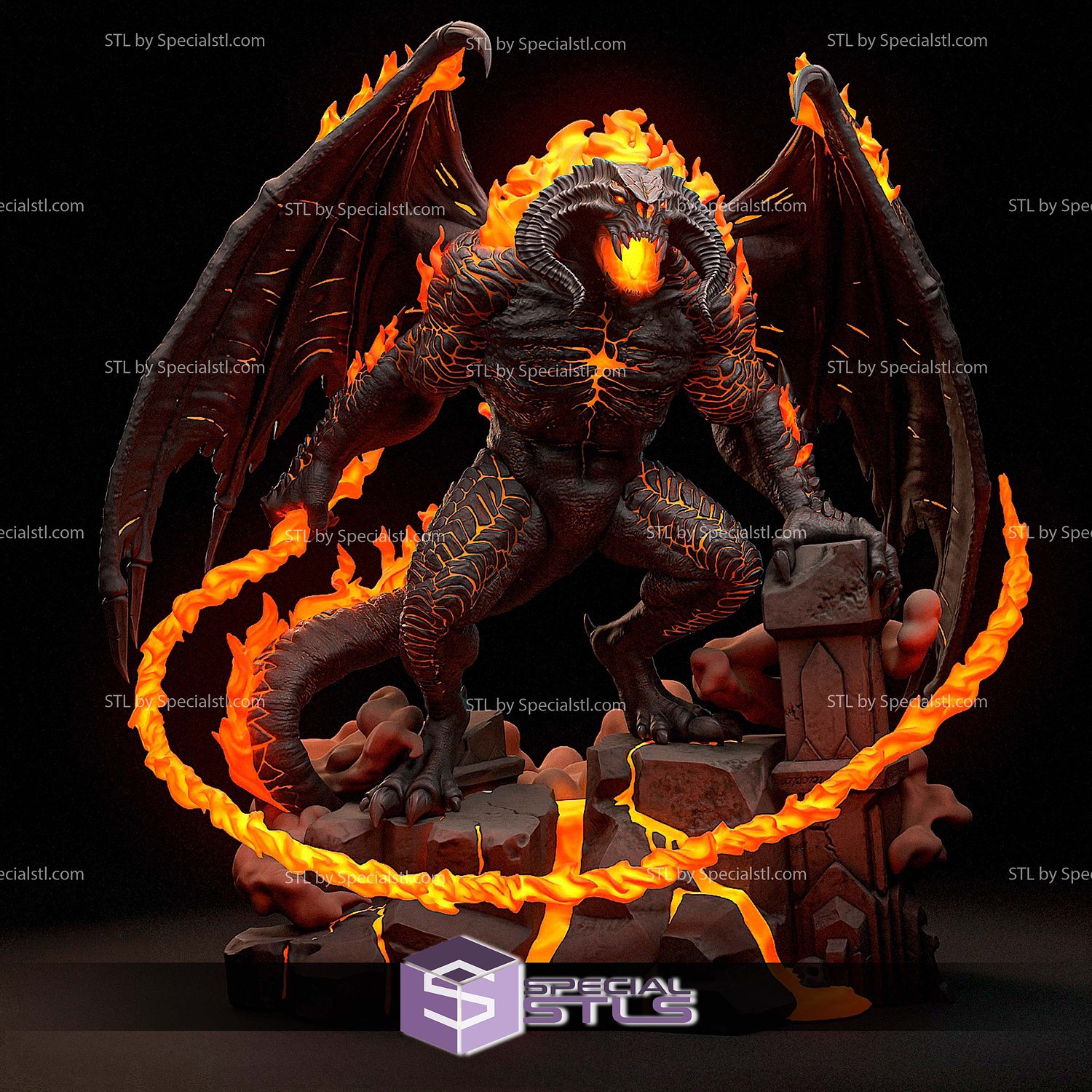 Balrog Fire STL Files 3D Model — view 2