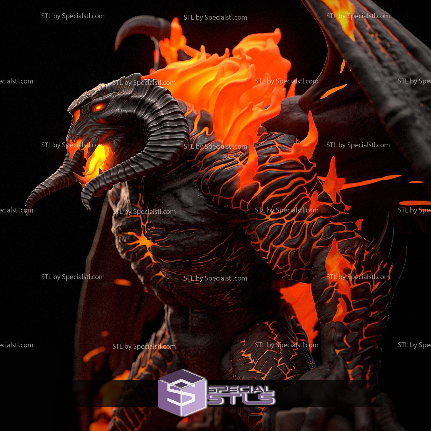 Balrog Fire STL Files 3D Model — view 4
