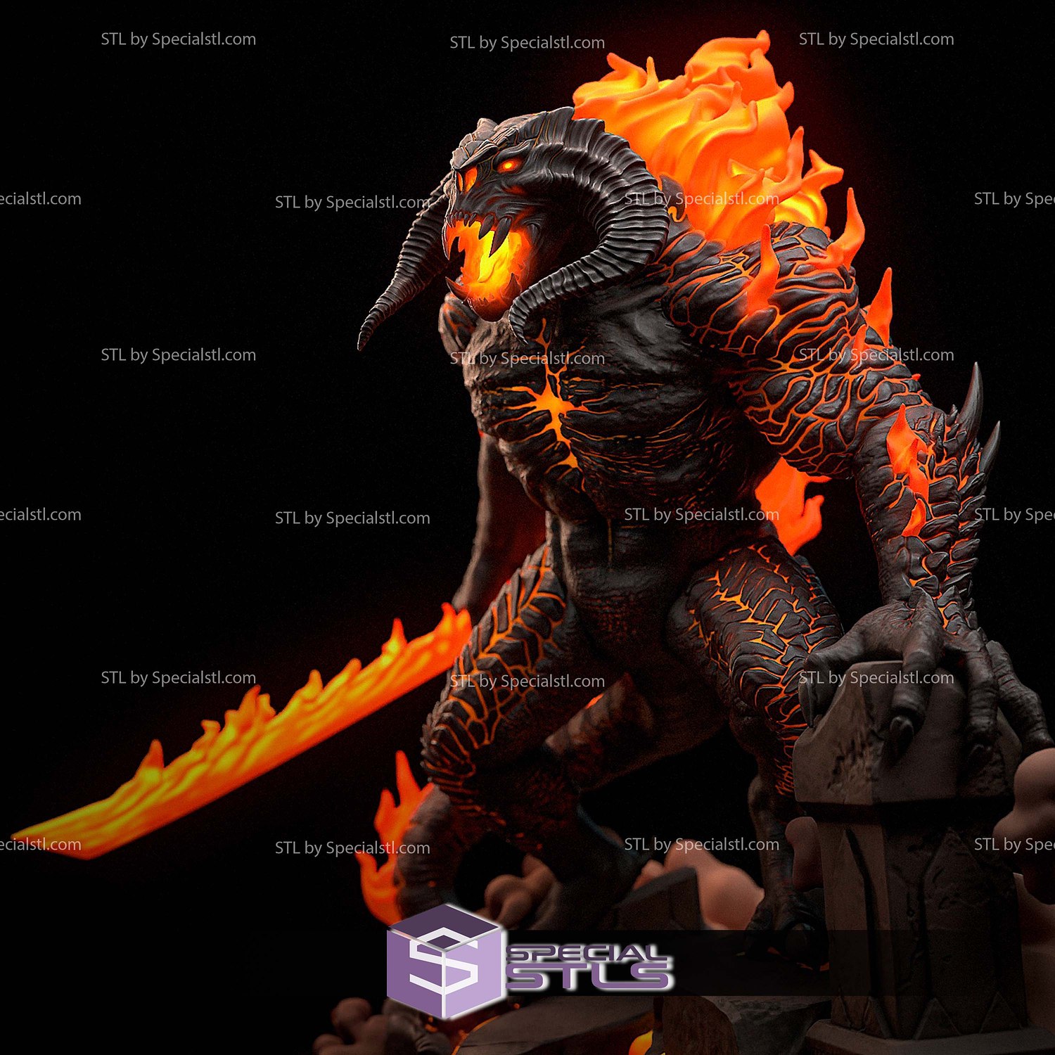 Balrog Fire STL Files 3D Model — view 5