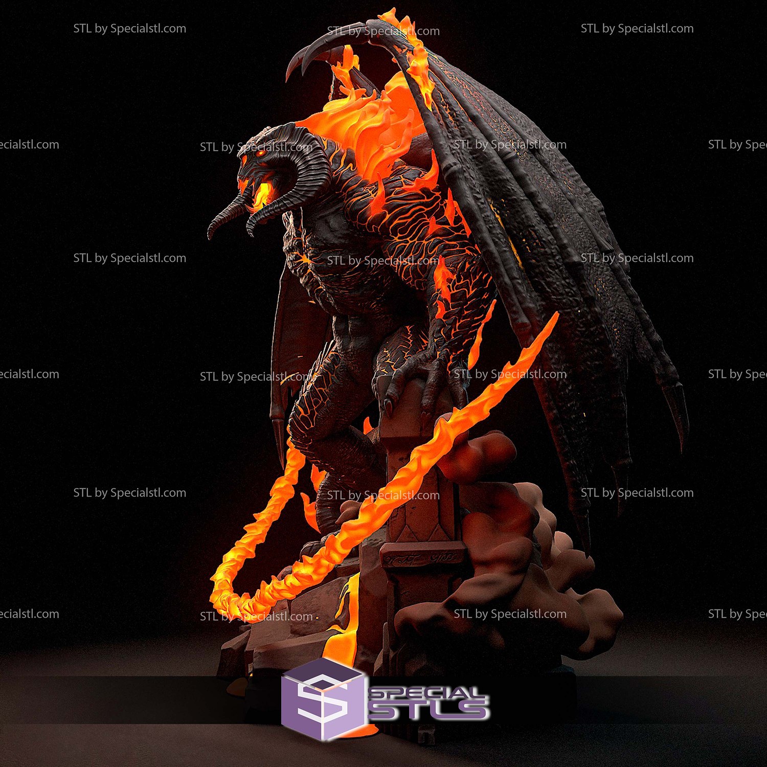 Balrog Fire STL Files 3D Model — view 7