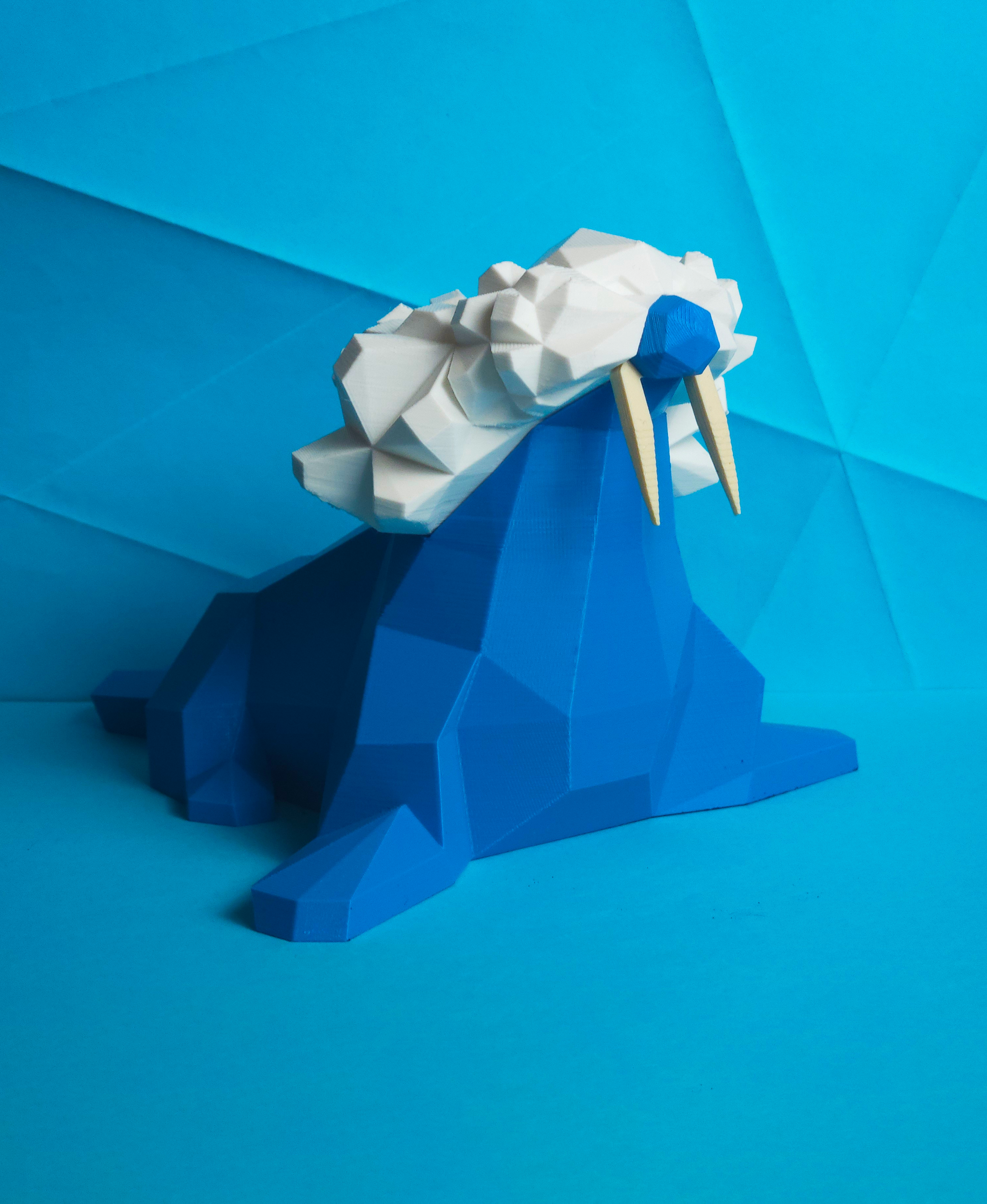Walrein Low Poly Pokemon 3D STL Model — view 3