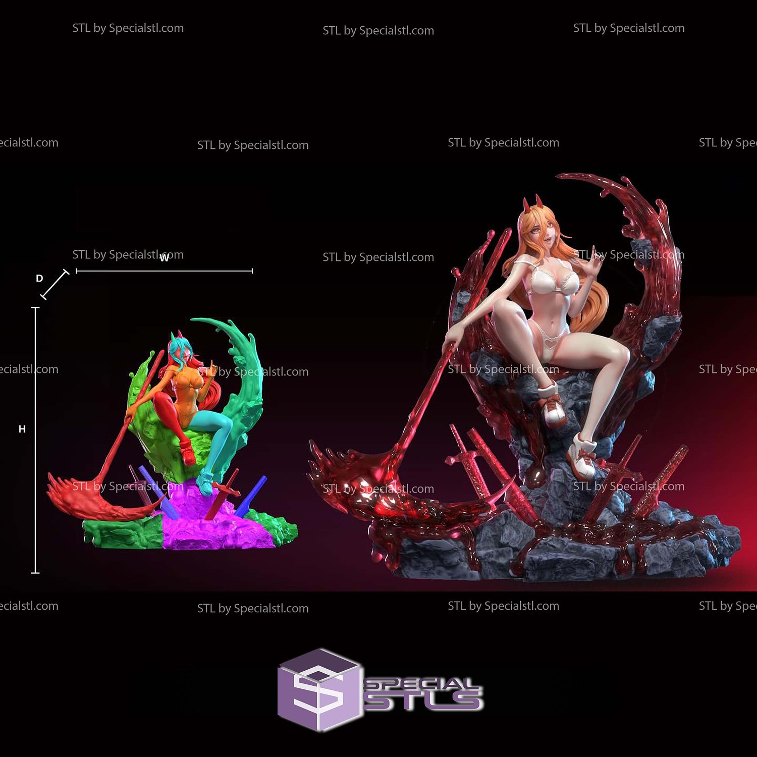 Blood Fiend Power Beach Outfit Chainsaw Man STL Files 3D Model — view 4