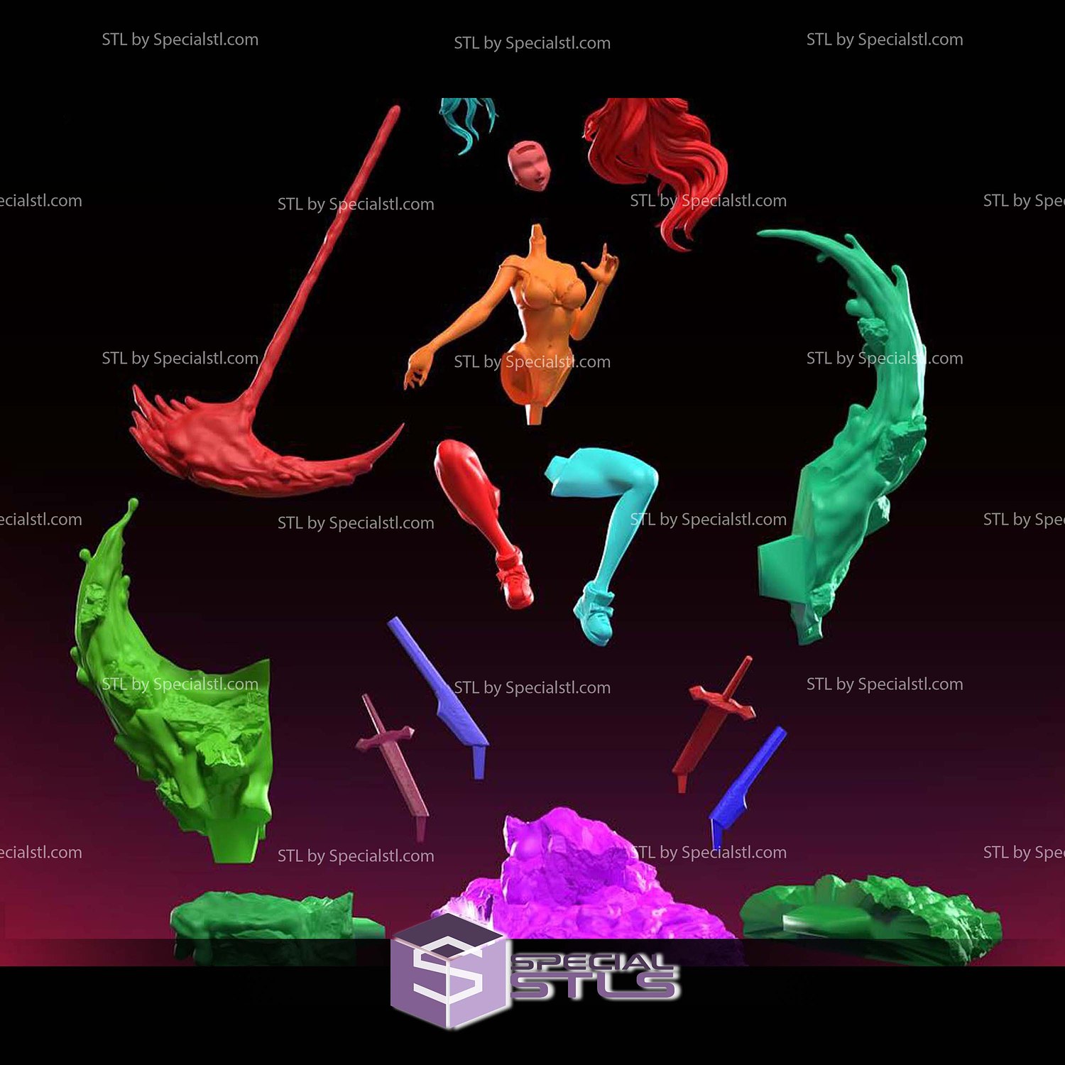 Blood Fiend Power Beach Outfit Chainsaw Man STL Files 3D Model — view 5