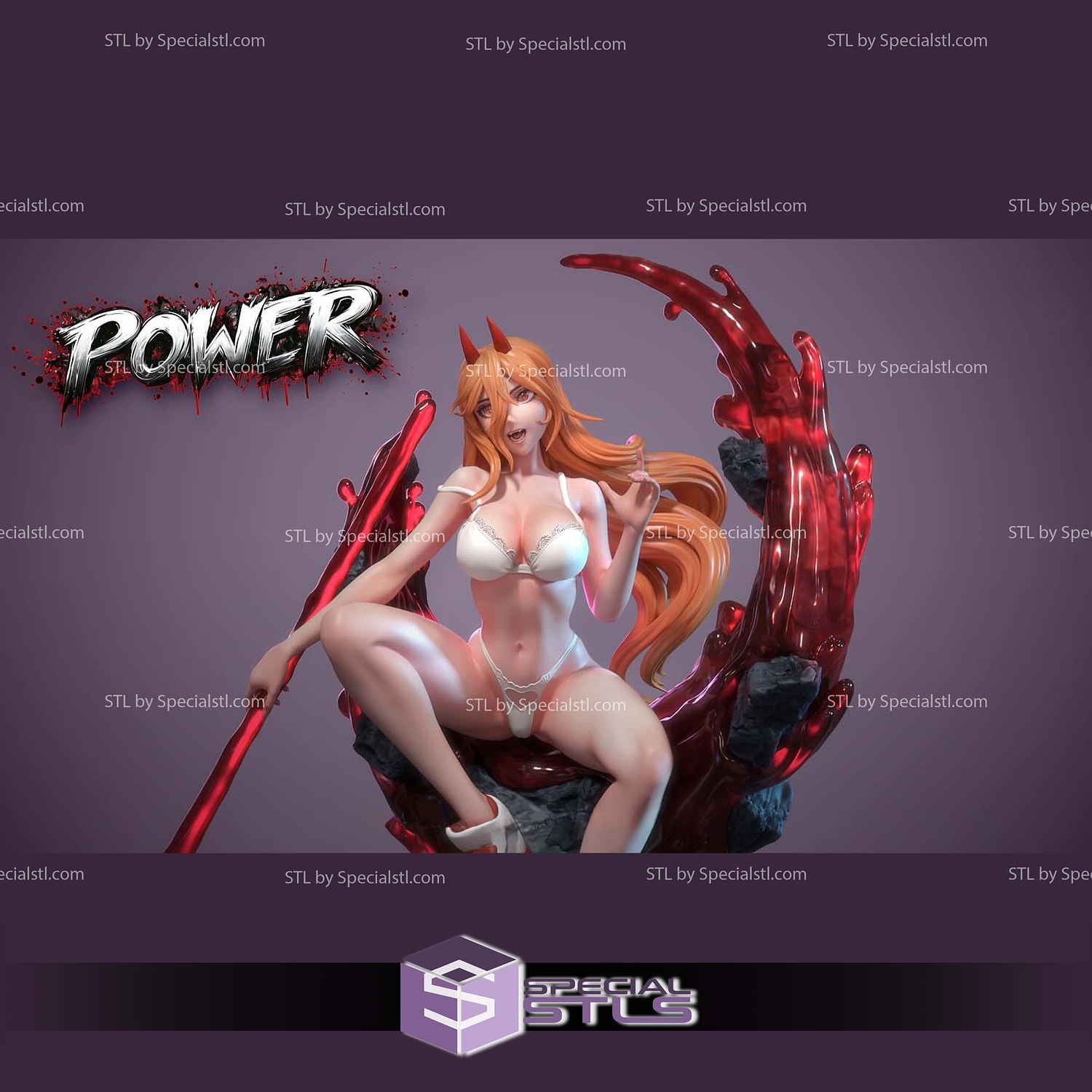 Blood Fiend Power Beach Outfit Chainsaw Man STL Files 3D Model — view 8