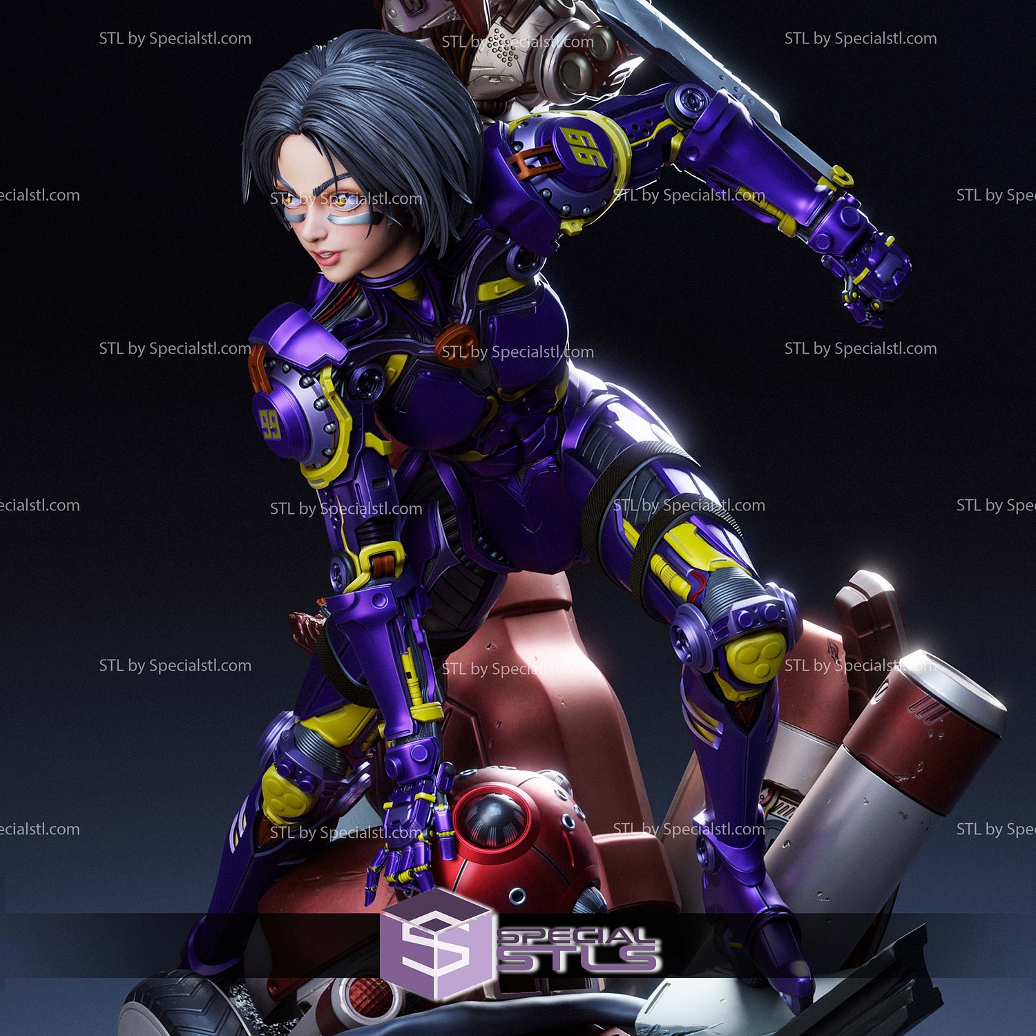 Alita Armor Battle STL Files 3D Model — view 6