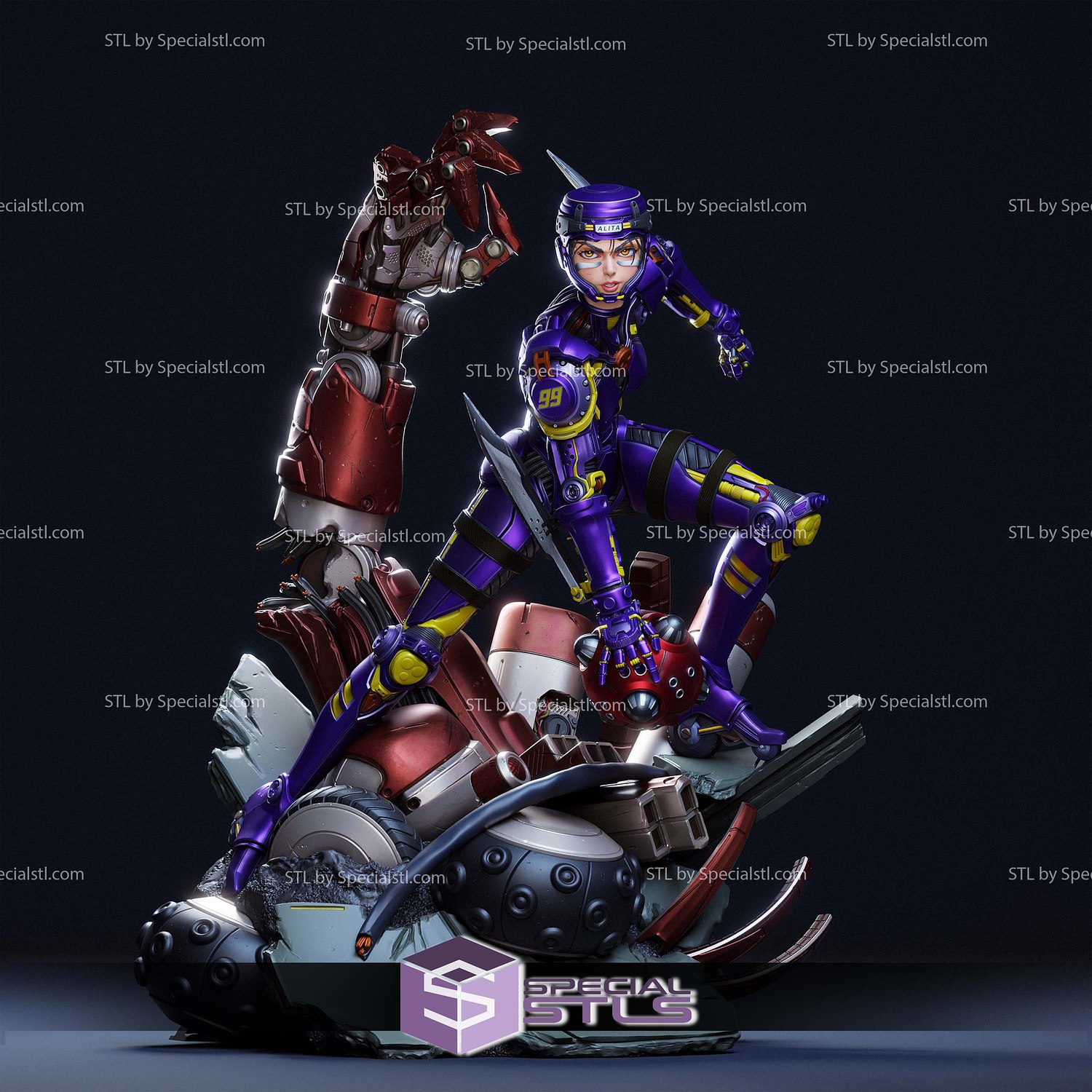 Alita Armor Battle STL Files 3D Model — view 8