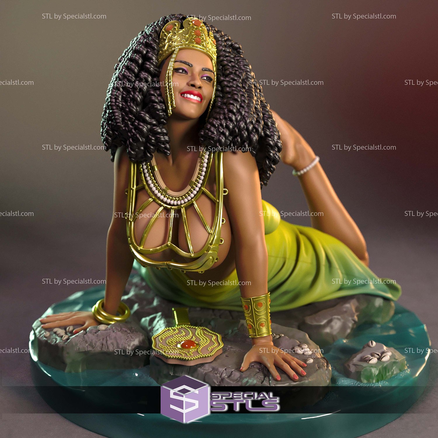 Oshun the Goddess of Love and Water 3D Printer Files STL Model — view 2