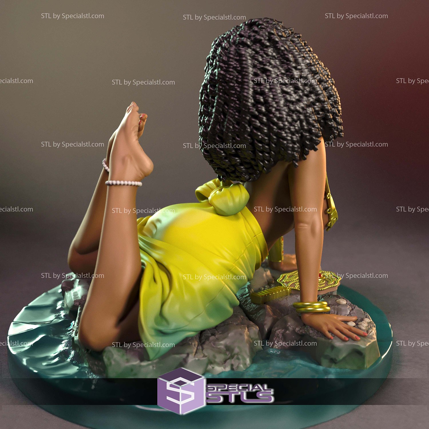 Oshun the Goddess of Love and Water 3D Printer Files STL Model — view 3