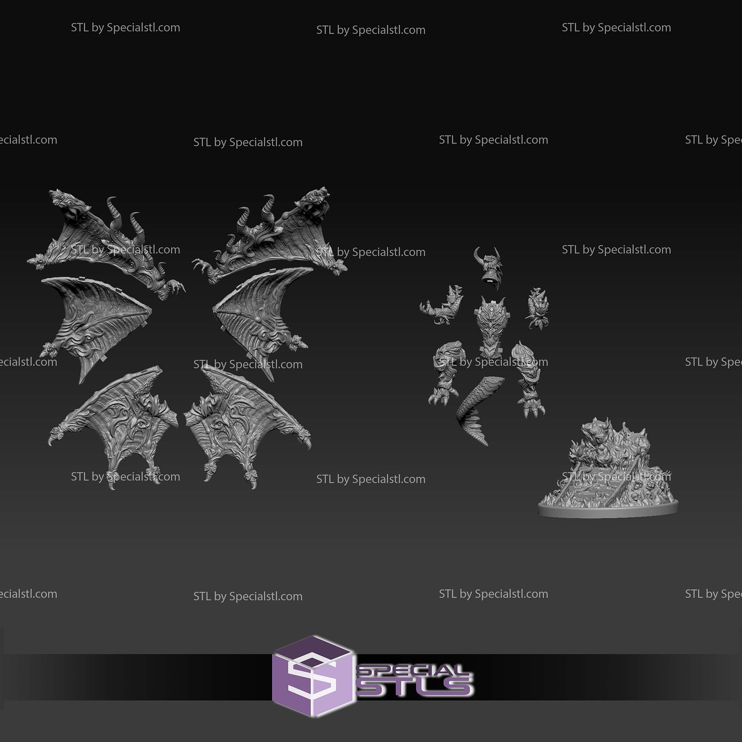 Bahamut V2 Final Fantasy STL Files 3D Model — view 4